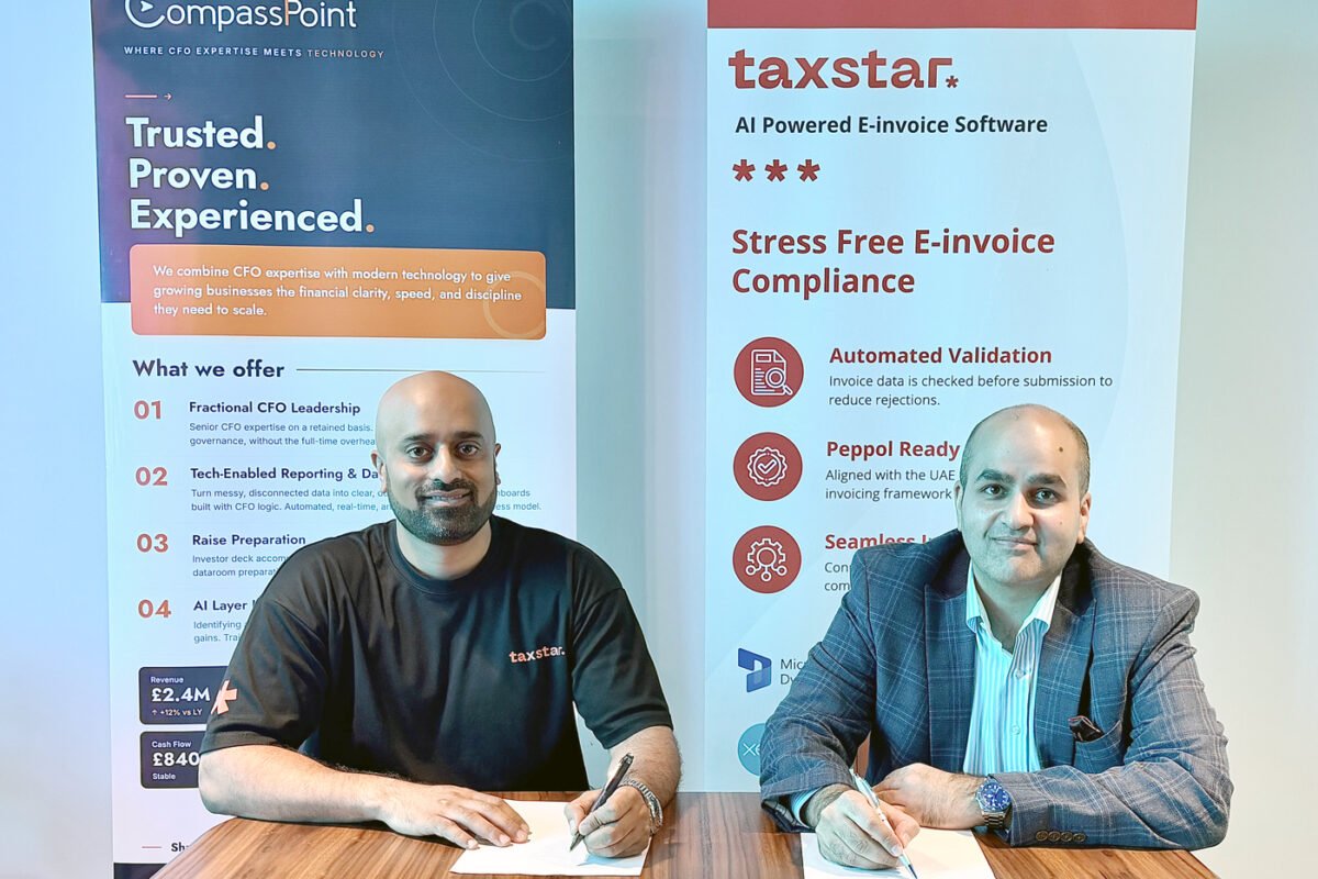 Rayhan Aleem, Co-Founder and CEO of Tax Star (left) & Zaid Aboobaker, Co-founder & CEO of CompassPoint Consulting (right)